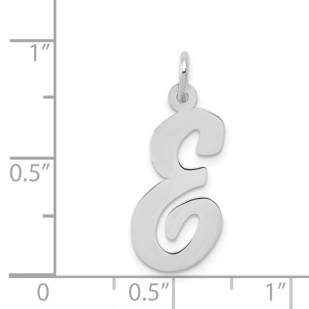 FJC Finejewelers 14 kt White Gold Large Script Letter E Initial Charm