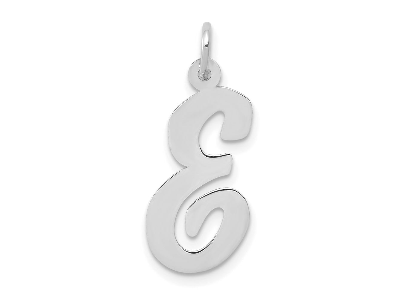 FJC Finejewelers 14 kt White Gold Large Script Letter E Initial Charm