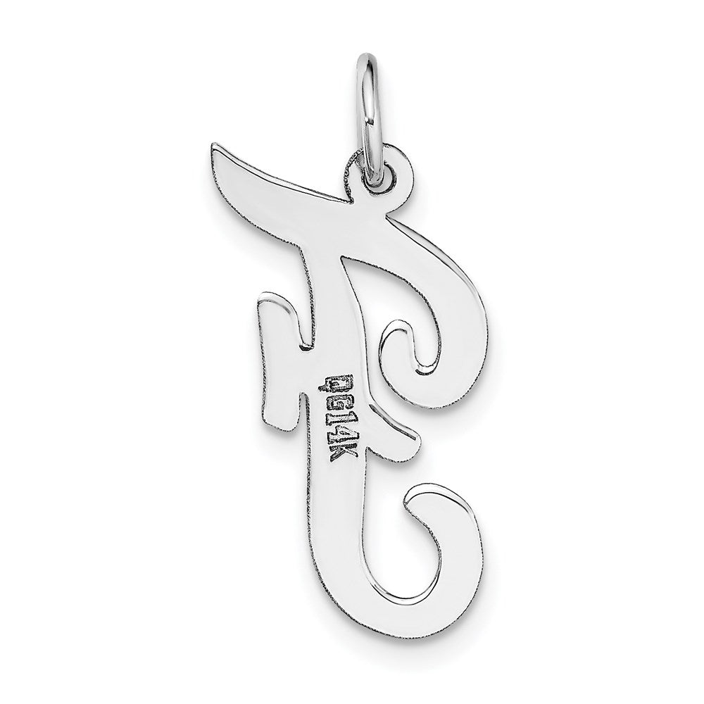 FJC Finejewelers 14 kt White Gold Large Script Letter F Initial Charm