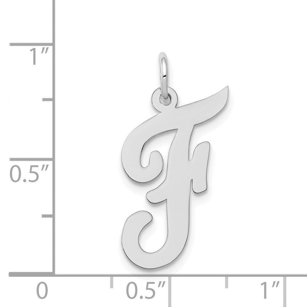 FJC Finejewelers 14 kt White Gold Large Script Letter F Initial Charm