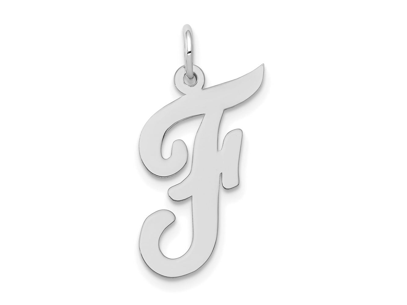 FJC Finejewelers 14 kt White Gold Large Script Letter F Initial Charm