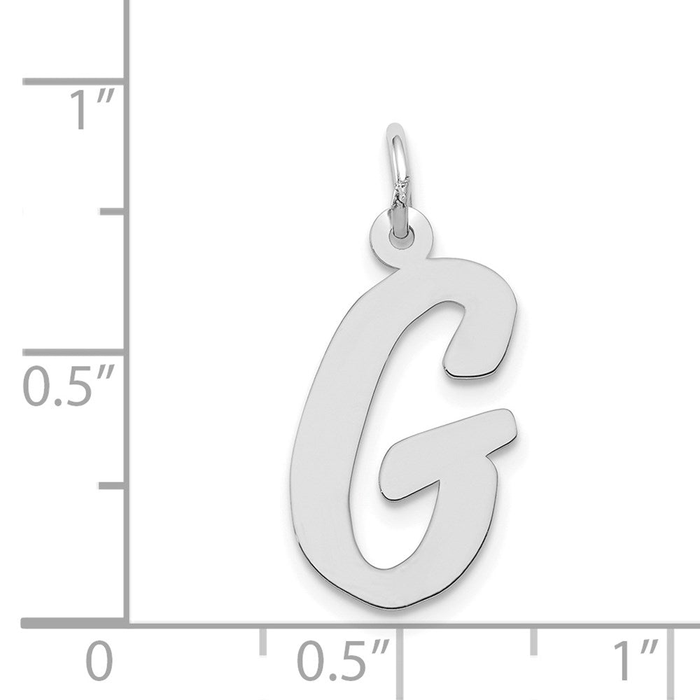FJC Finejewelers 14 kt White Gold Large Script Letter G Initial Charm