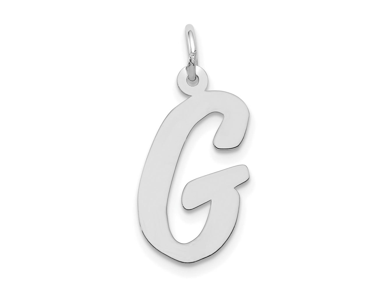 FJC Finejewelers 14 kt White Gold Large Script Letter G Initial Charm