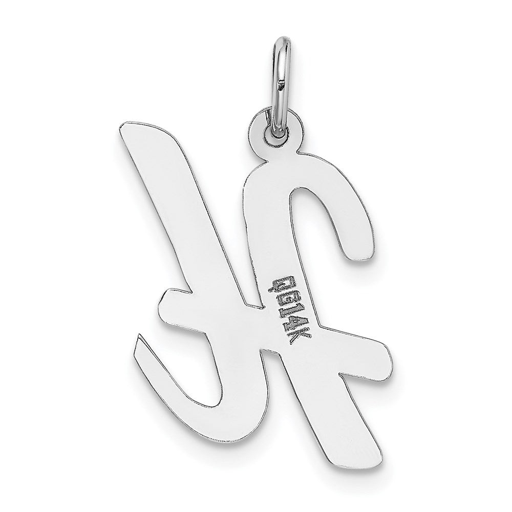 FJC Finejewelers 14 kt White Gold Large Script Letter H Initial Charm