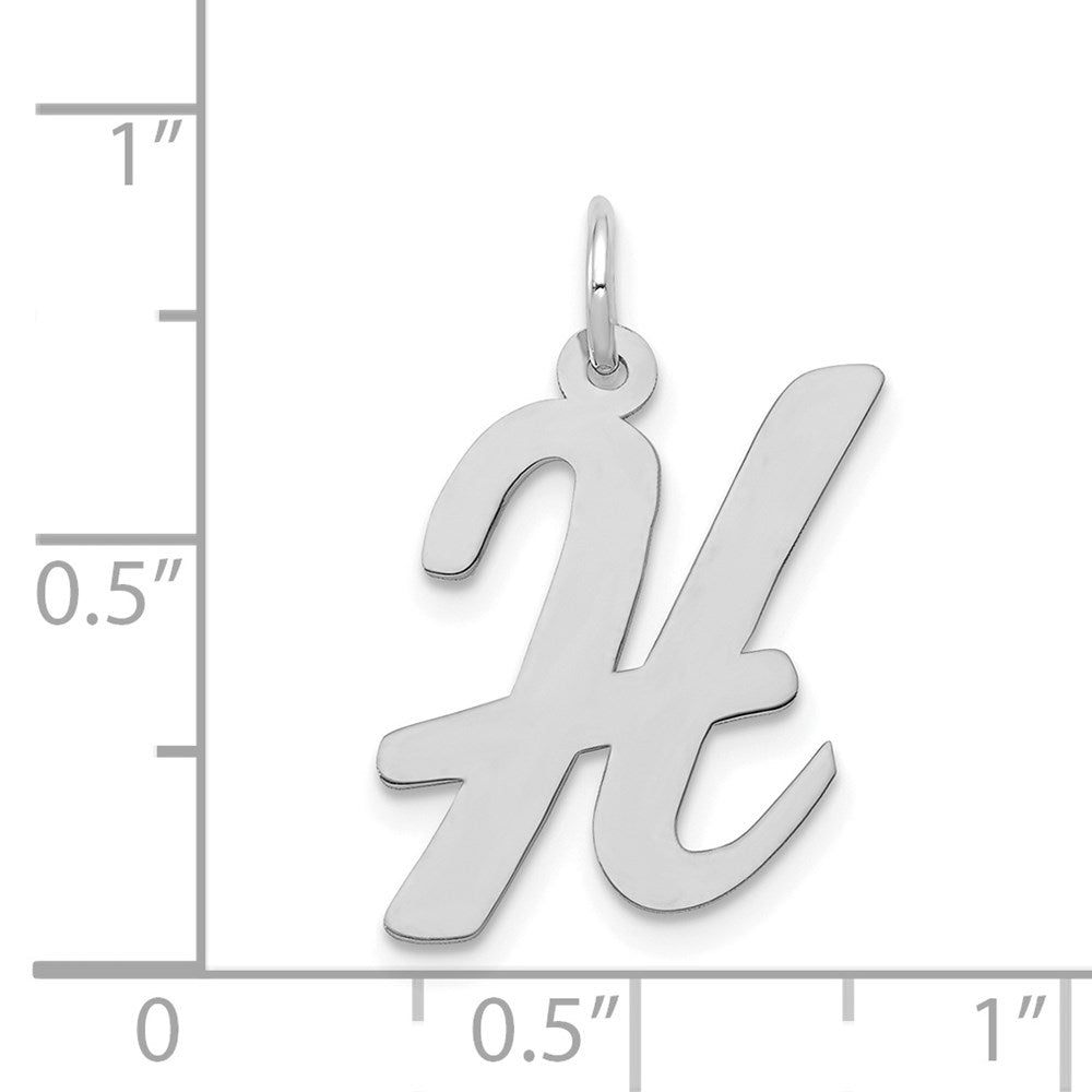 FJC Finejewelers 14 kt White Gold Large Script Letter H Initial Charm