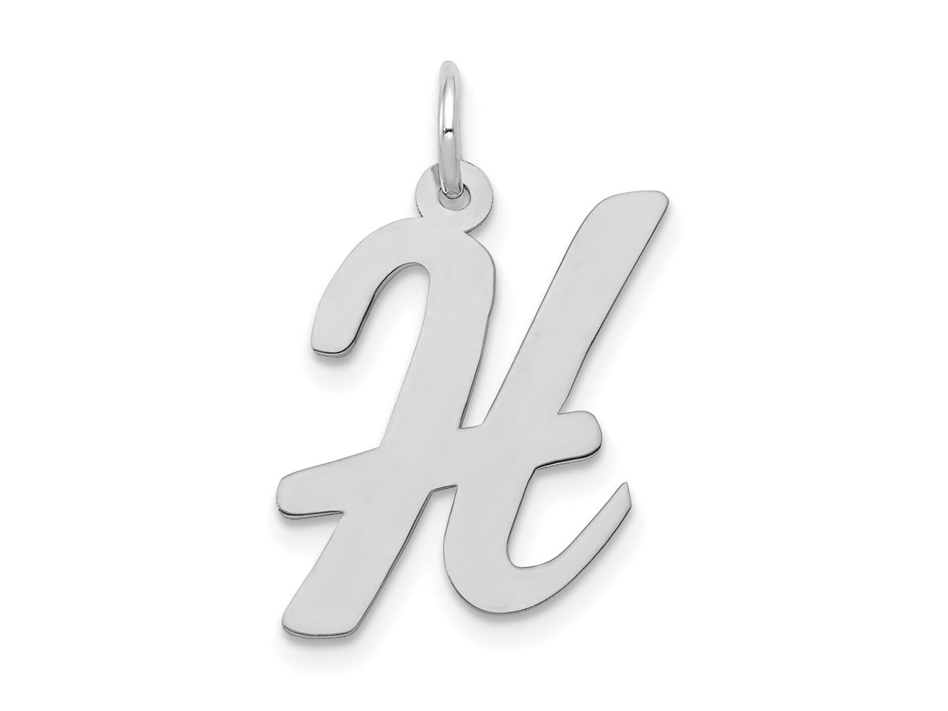 FJC Finejewelers 14 kt White Gold Large Script Letter H Initial Charm