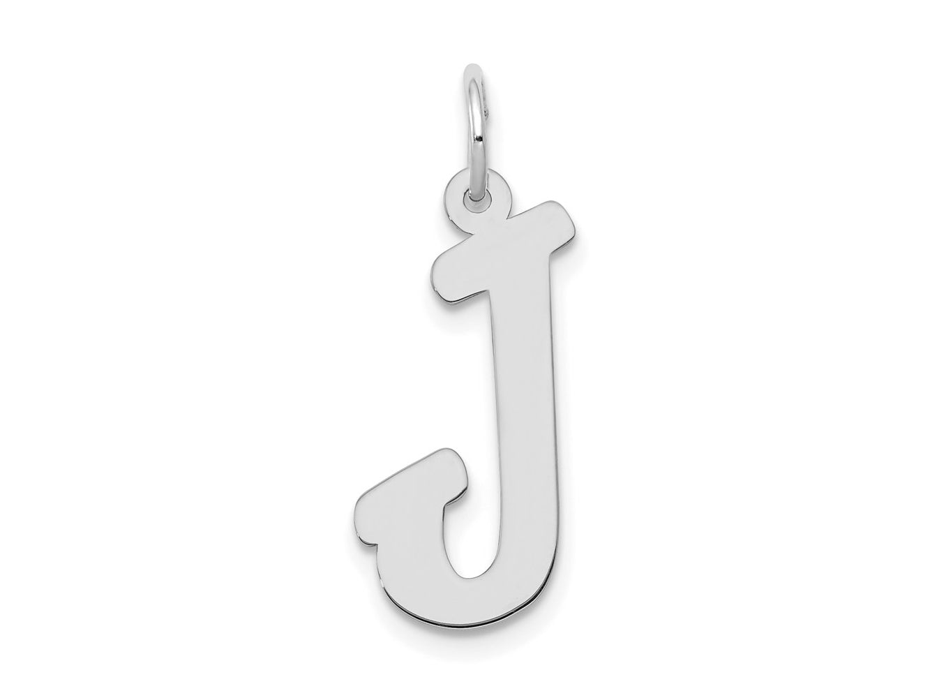 FJC Finejewelers 14 kt White Gold Large Script Letter J Initial Charm