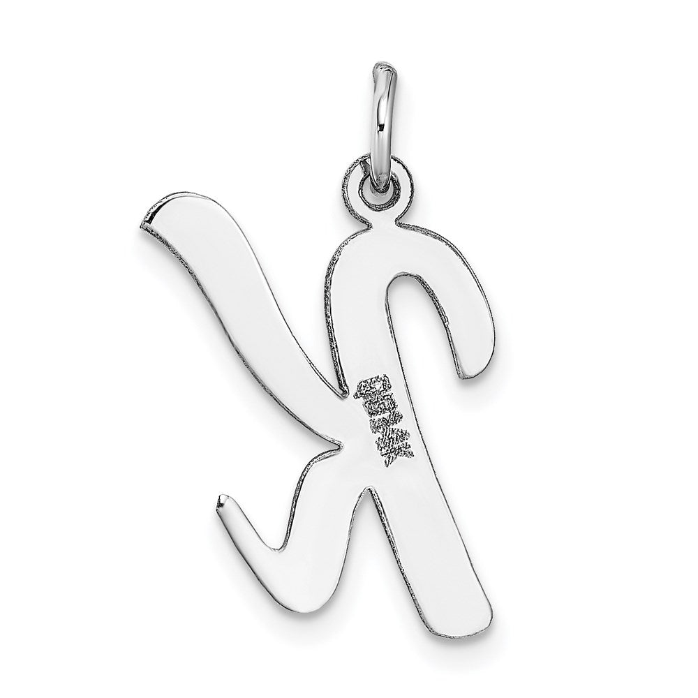 FJC Finejewelers 14 kt White Gold Large Script Letter K Initial Charm