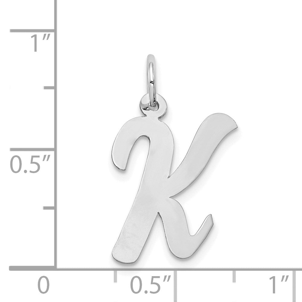 FJC Finejewelers 14 kt White Gold Large Script Letter K Initial Charm