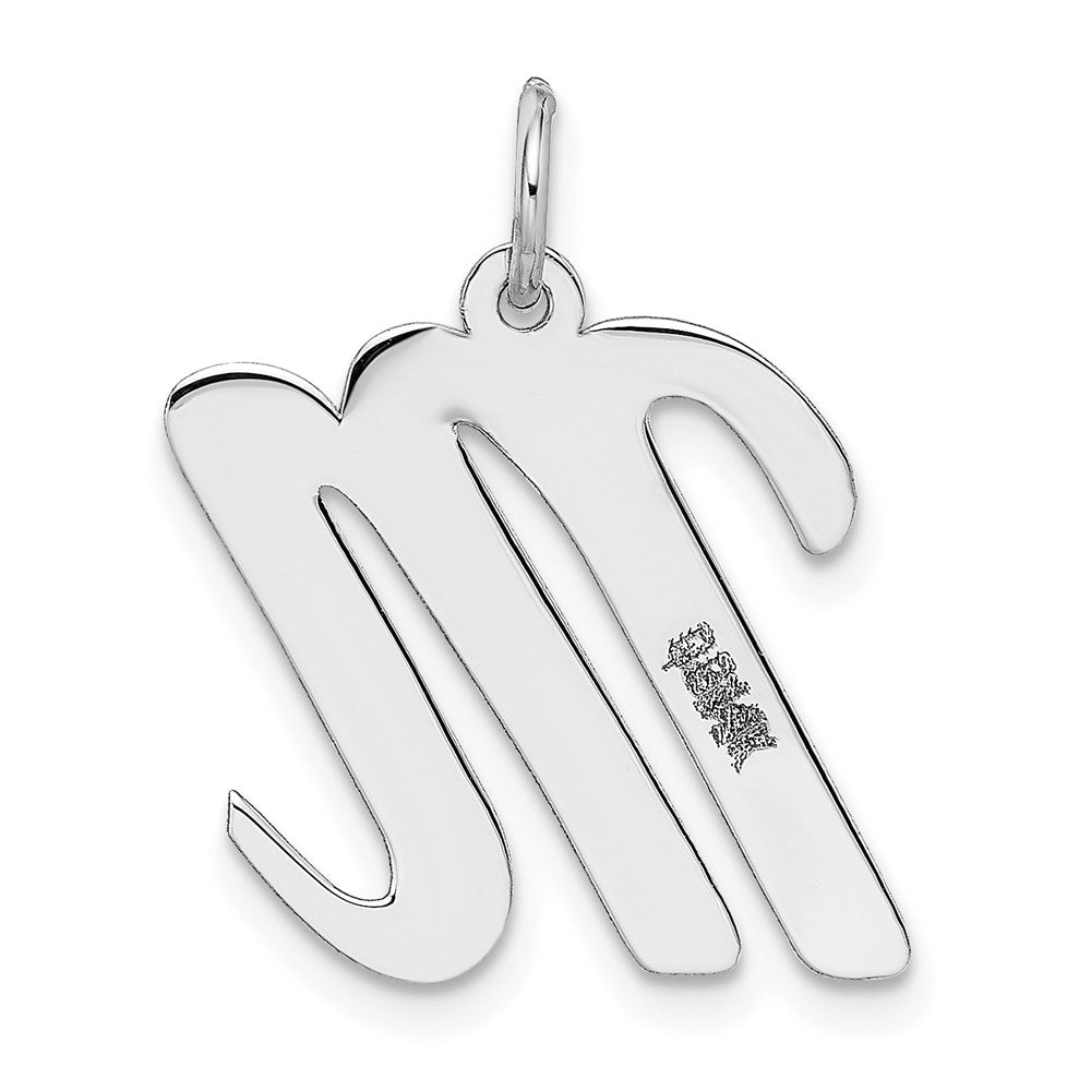 FJC Finejewelers 14 kt White Gold Large Script Letter M Initial Charm