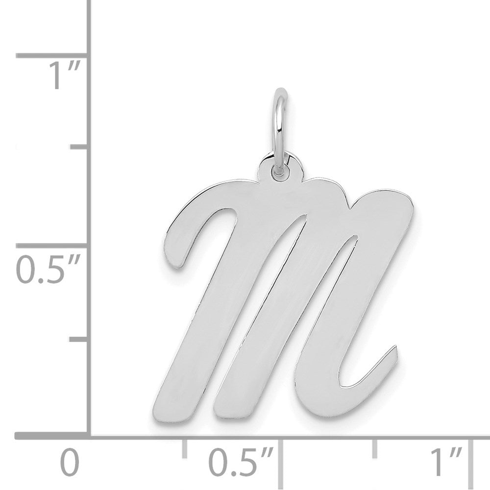 FJC Finejewelers 14 kt White Gold Large Script Letter M Initial Charm