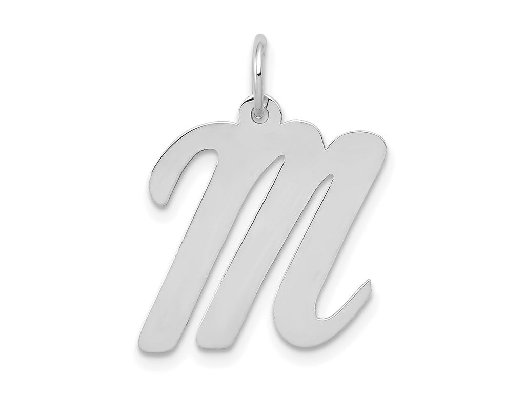 FJC Finejewelers 14 kt White Gold Large Script Letter M Initial Charm