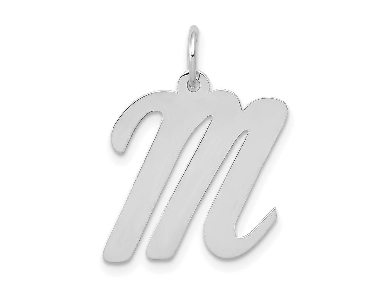 FJC Finejewelers 14 kt White Gold Large Script Letter M Initial Charm