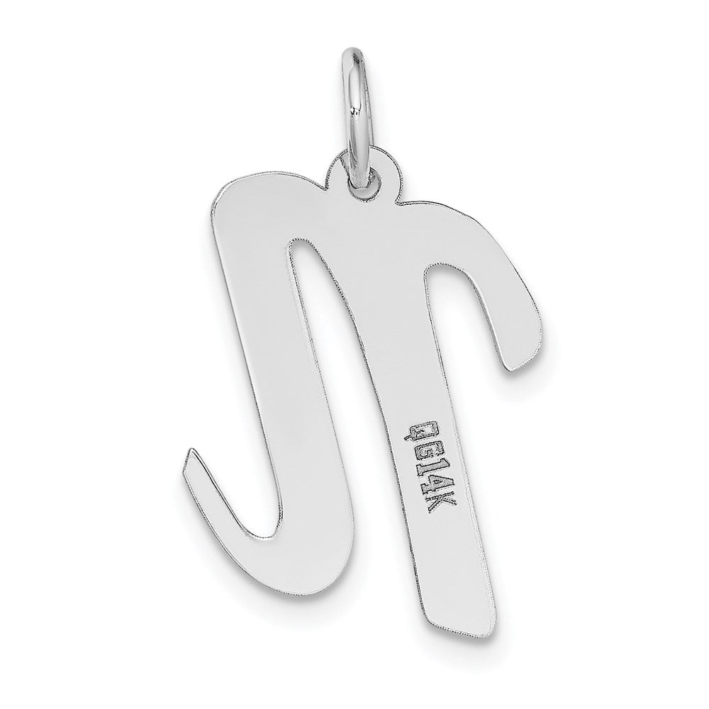 FJC Finejewelers 14 kt White Gold Large Script Letter N Initial Charm