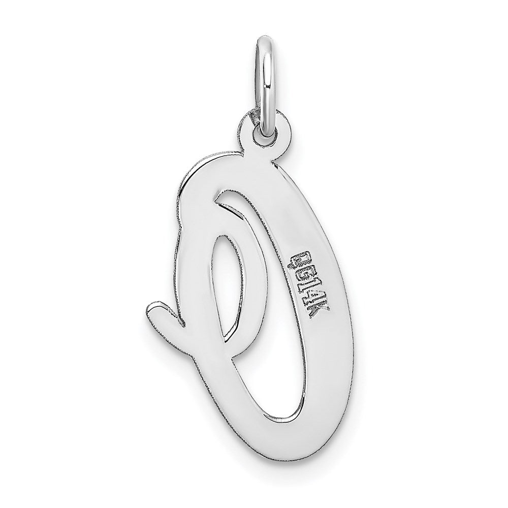 FJC Finejewelers 14 kt White Gold Large Script Letter O Initial Charm