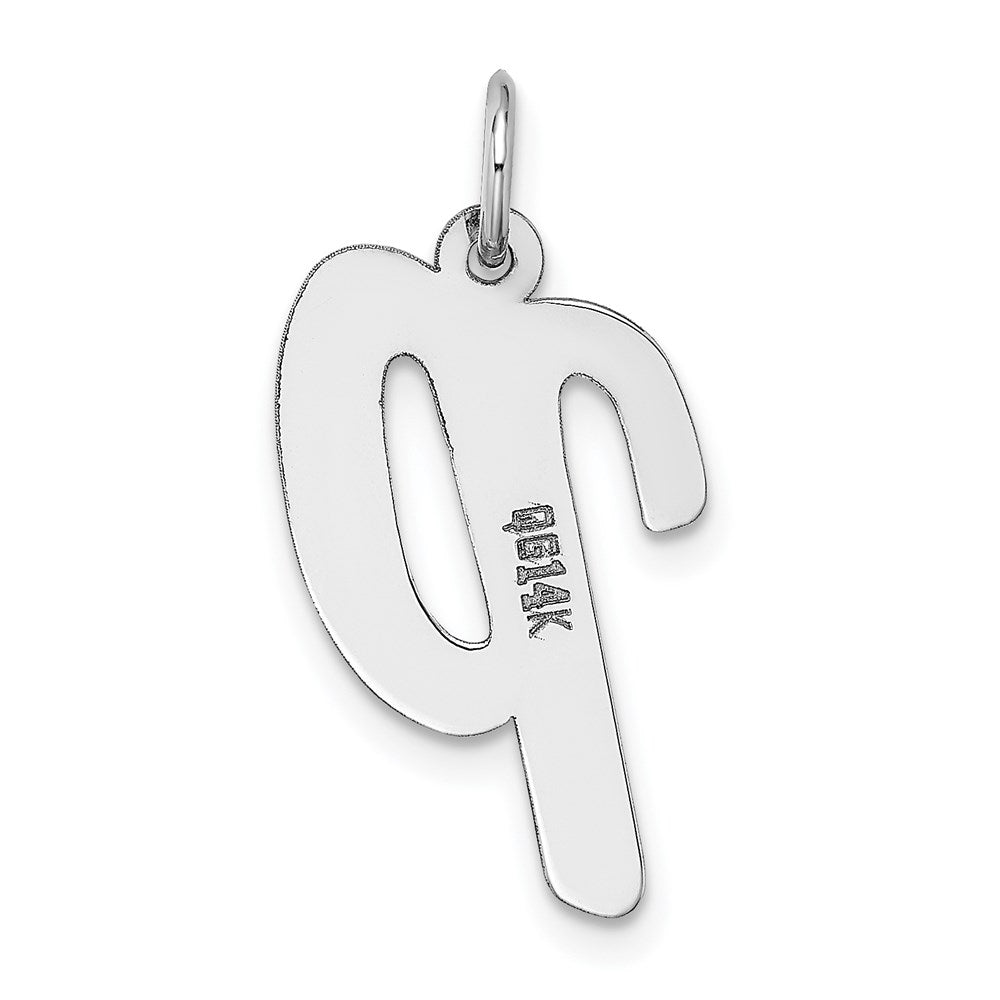 FJC Finejewelers 14 kt White Gold Large Script Letter P Initial Charm