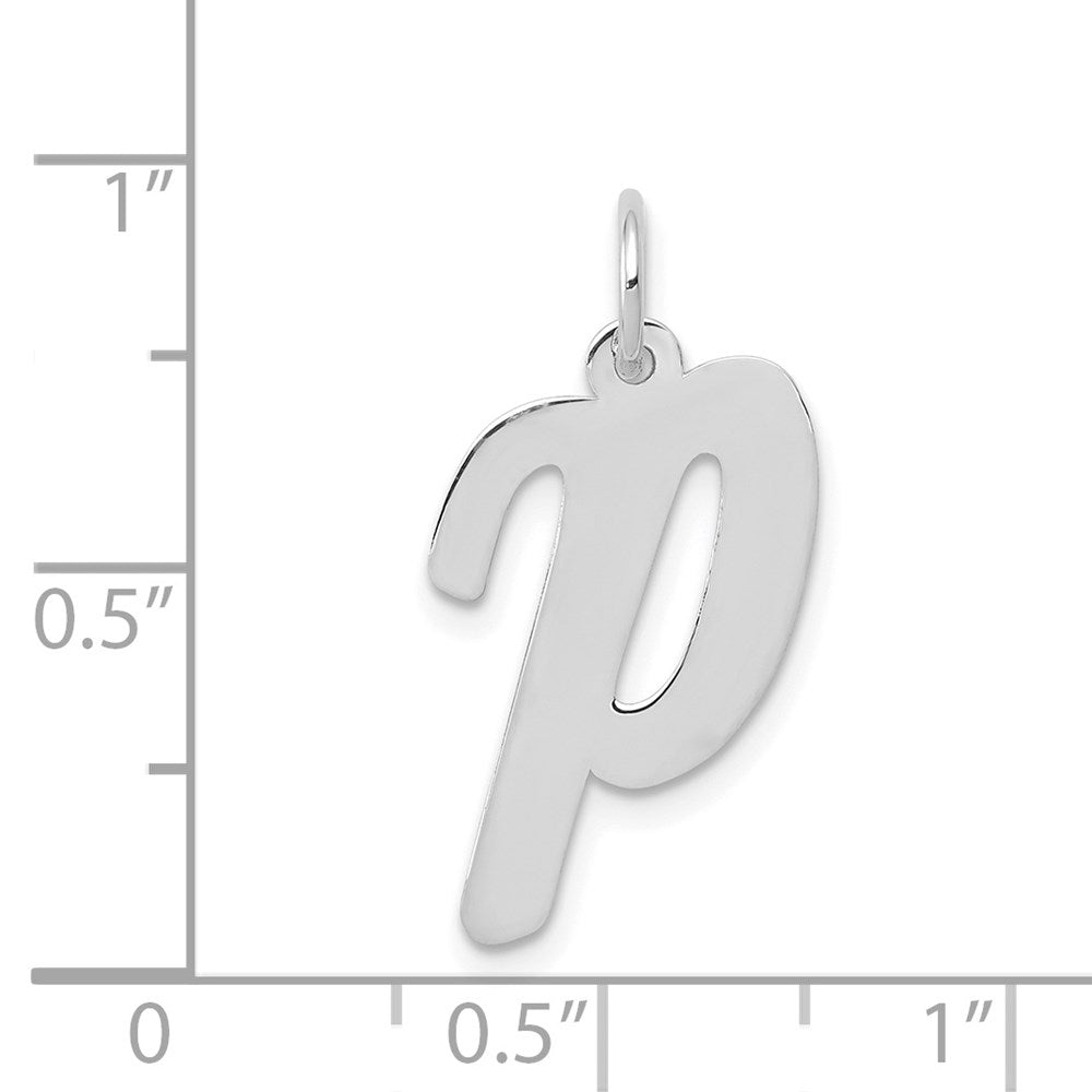 FJC Finejewelers 14 kt White Gold Large Script Letter P Initial Charm