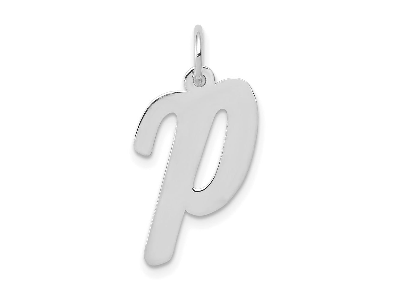 FJC Finejewelers 14 kt White Gold Large Script Letter P Initial Charm