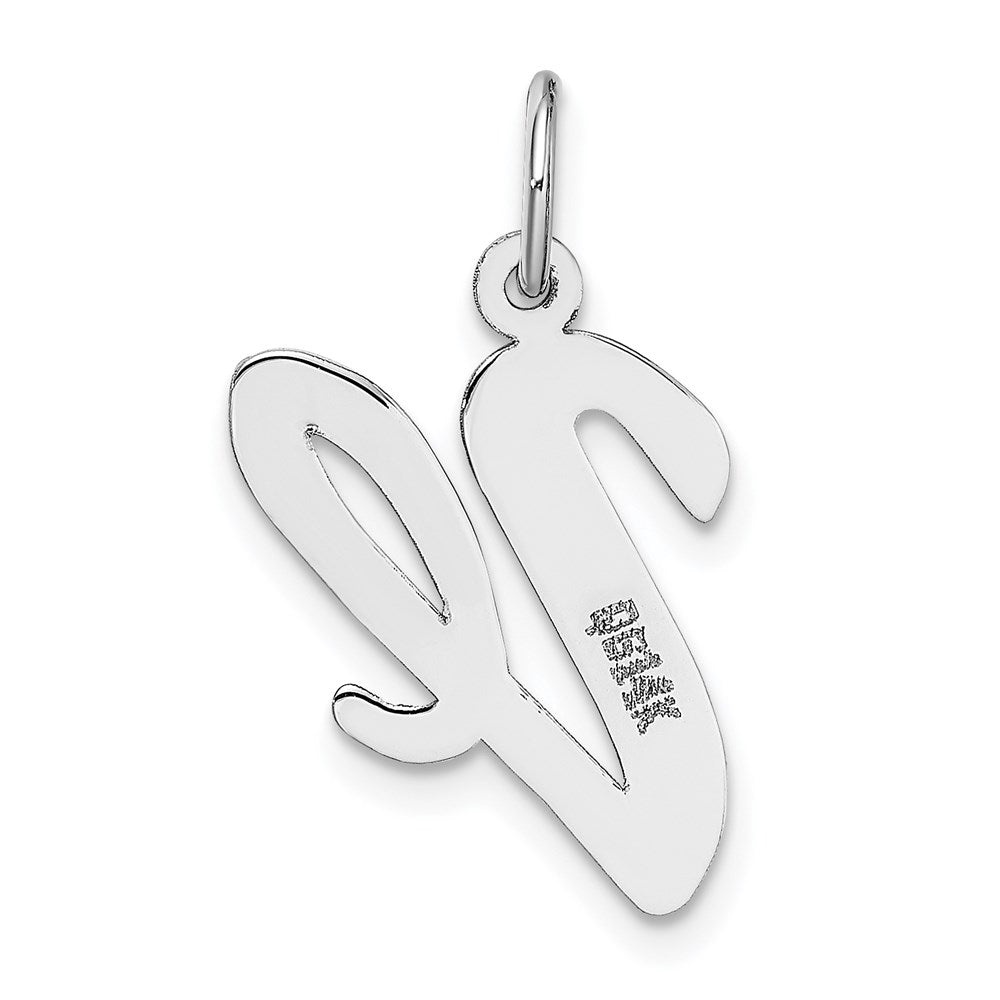 FJC Finejewelers 14 kt White Gold Large Script Letter V Initial Charm