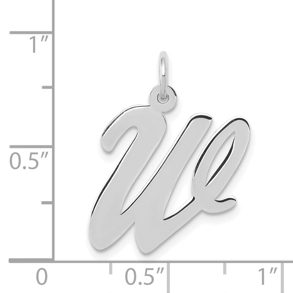 FJC Finejewelers 14 kt White Gold Large Script Letter W Initial Charm