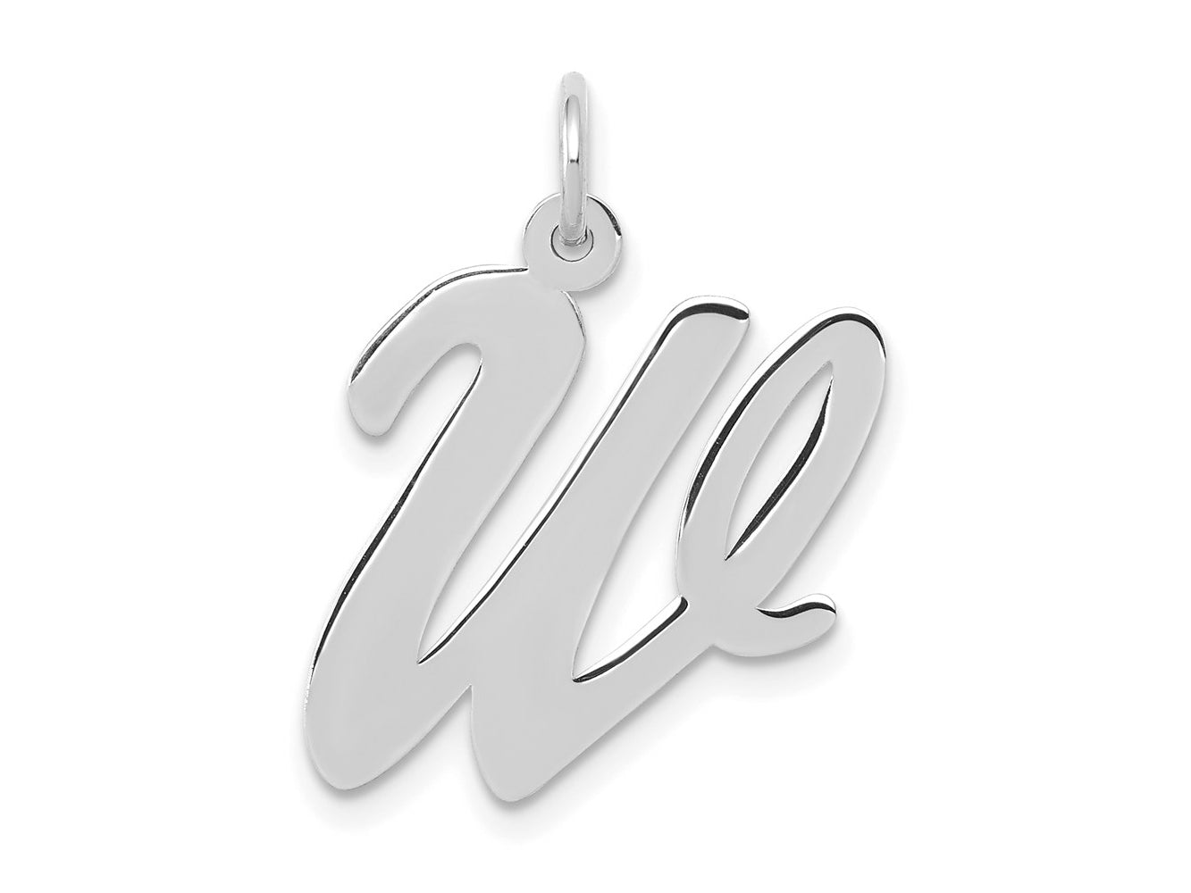 FJC Finejewelers 14 kt White Gold Large Script Letter W Initial Charm