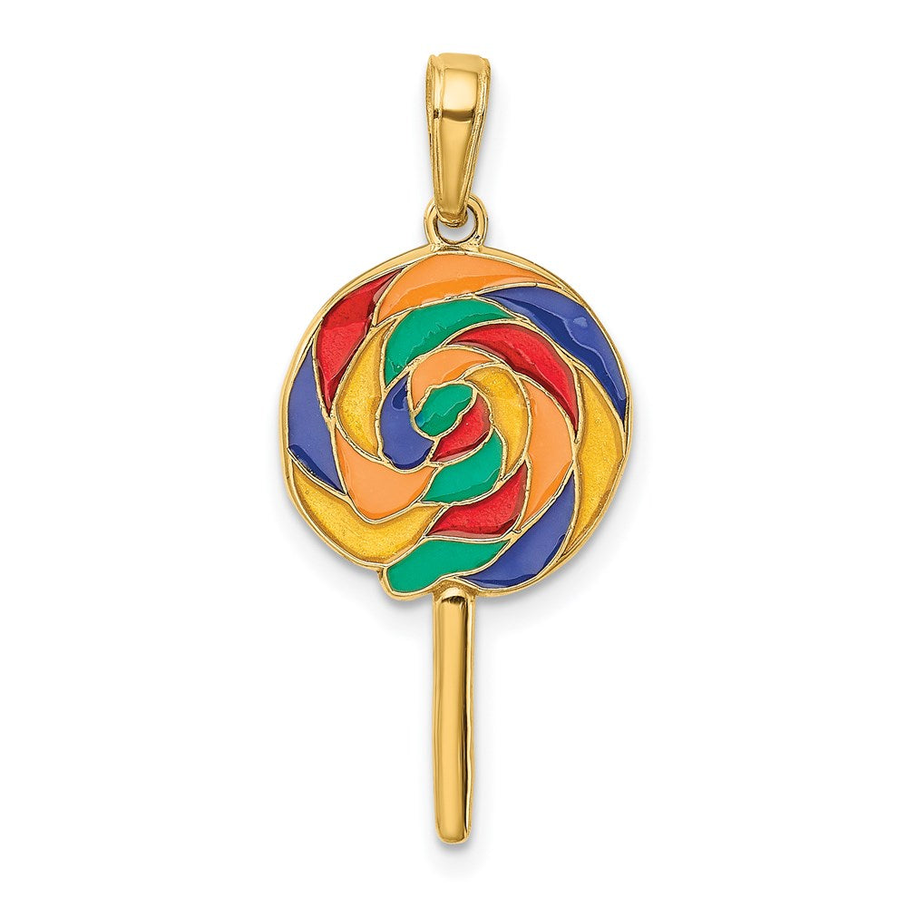 FJC Finejewelers 14 kt Yellow Gold 3D Enameled Lollipop Charm 30 x 14 mm