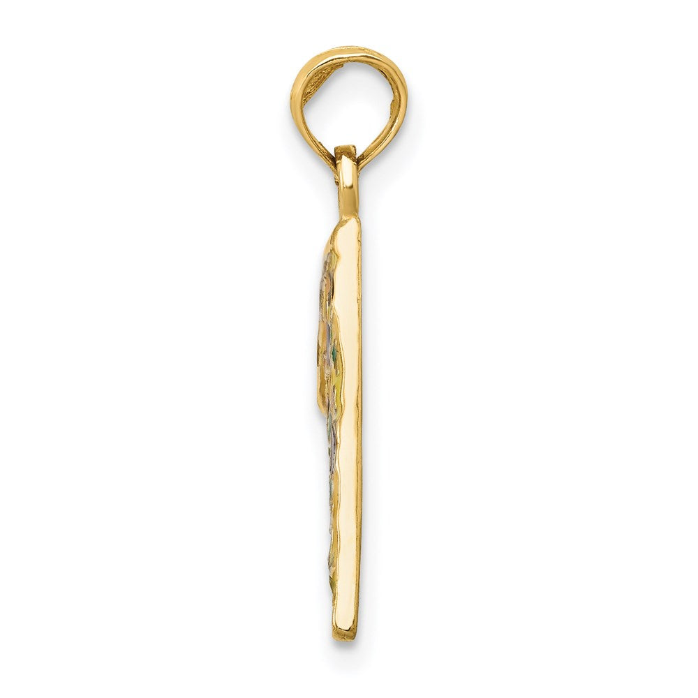 FJC Finejewelers 14 kt Yellow Gold Enameled Pizza Slice Charm 24 x 12 mm