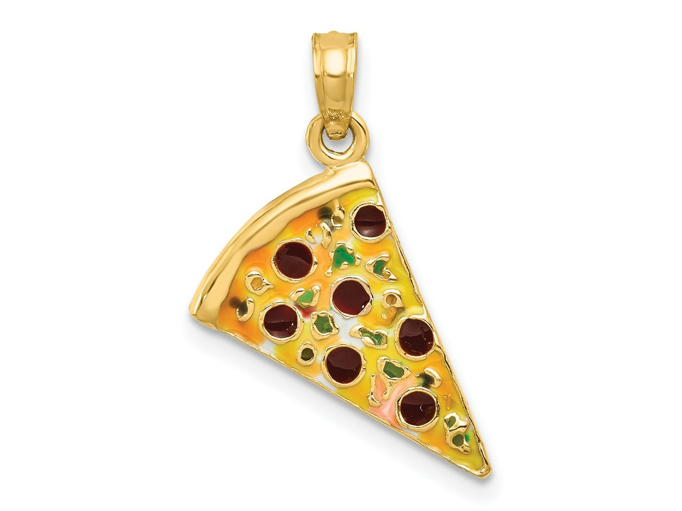 FJC Finejewelers 14 kt Yellow Gold Enameled Pizza Slice Charm 24 x 12 mm