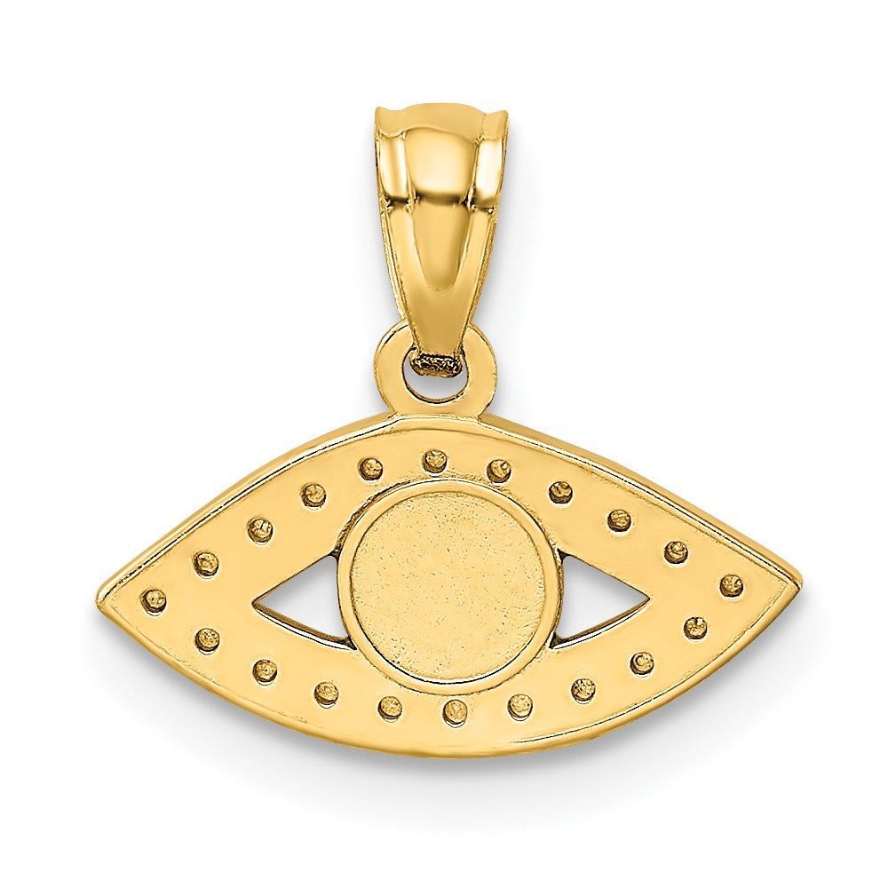 FJC Finejewelers 14 kt Yellow Gold Bright Cut Enameled Eye Charm 15 x 14 mm