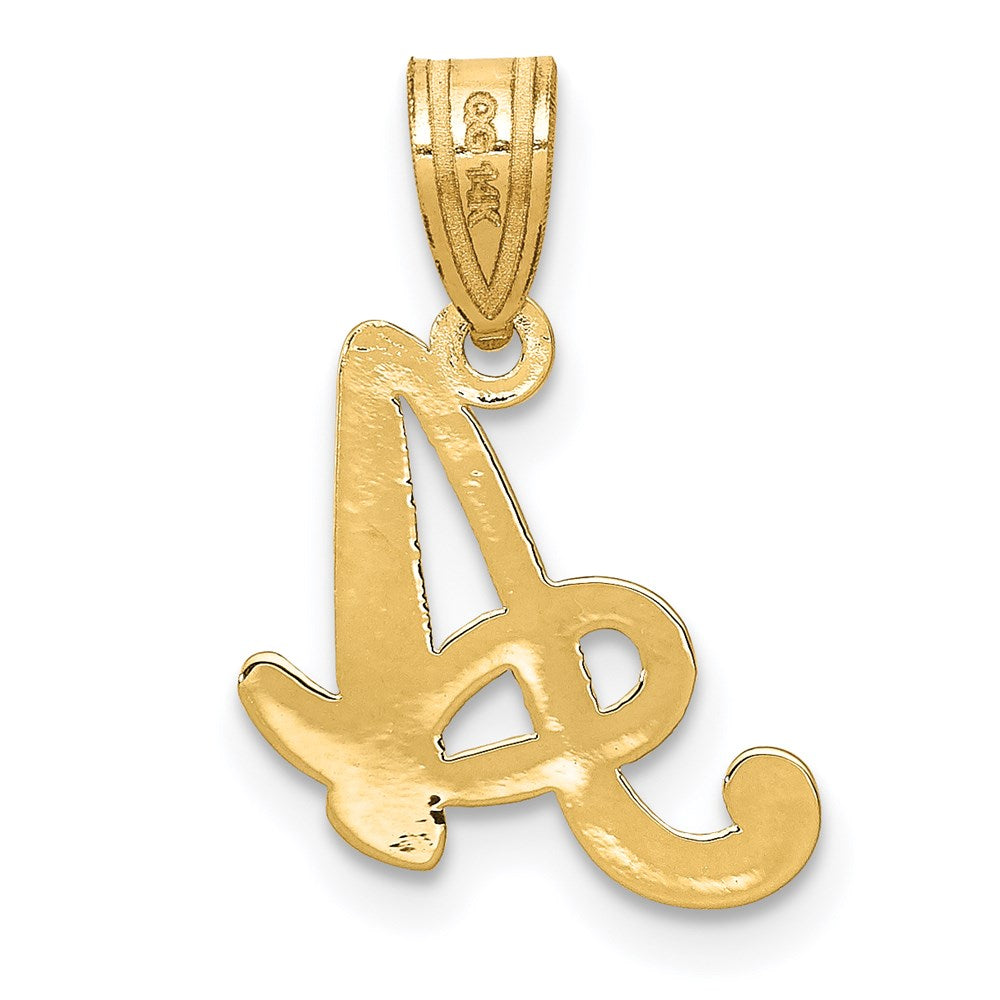 FJC Finejewelers 14 kt Yellow Gold Script Letter A Initial Charm 13 x 12 mm