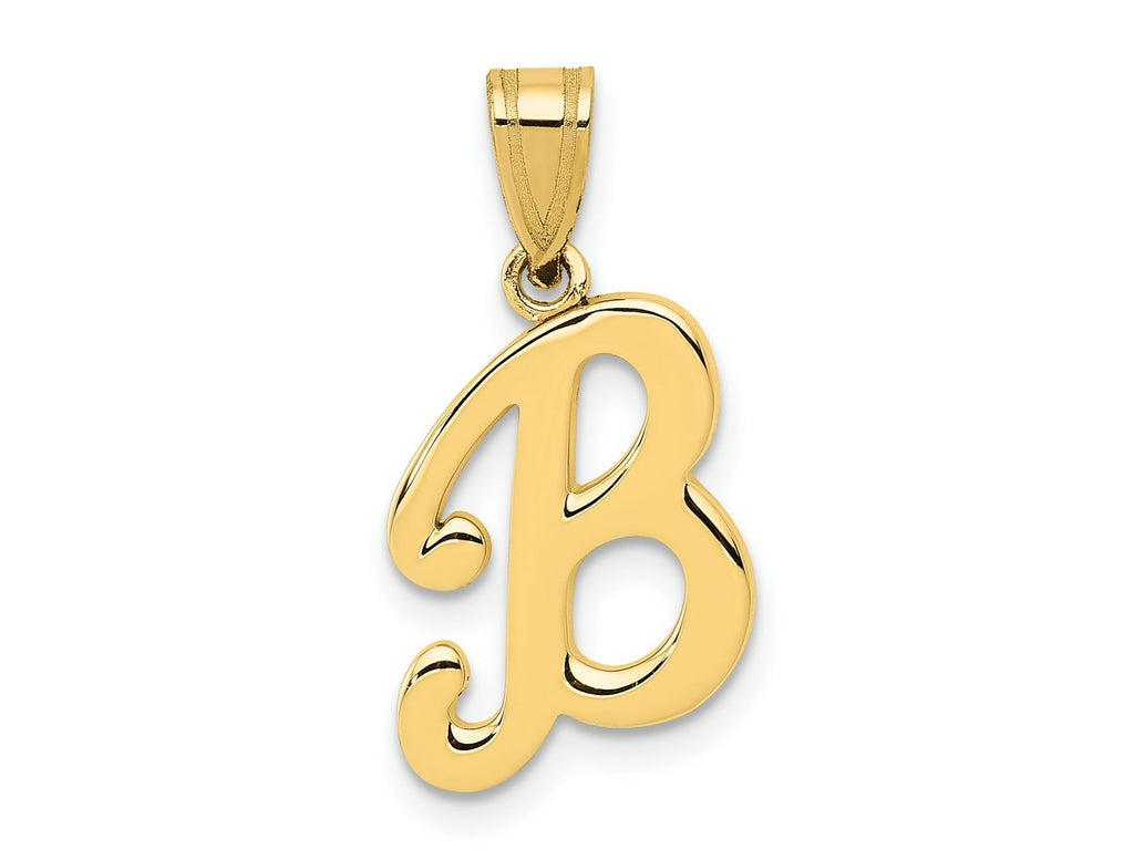 FJC Finejewelers 14 kt Yellow Gold Script Letter B Initial Charm 15 x 11 mm