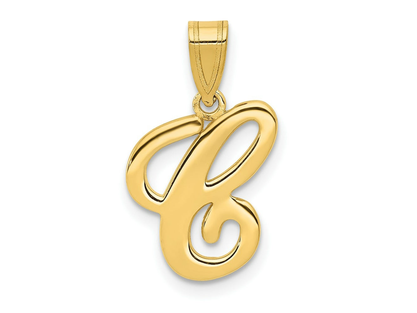 FJC Finejewelers 14 kt Yellow Gold Script Letter C Initial Charm 14 x 11 mm