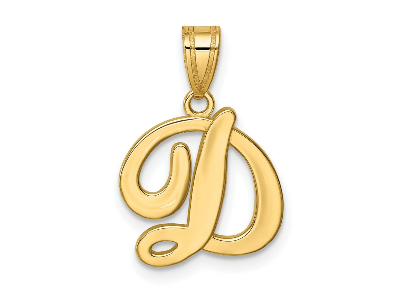 FJC Finejewelers 14 kt Yellow Gold Script Letter D Initial Charm 14 x 13 mm