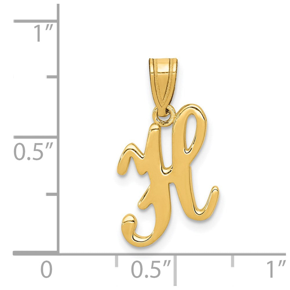 FJC Finejewelers 14 kt Yellow Gold Script Letter H Initial Charm