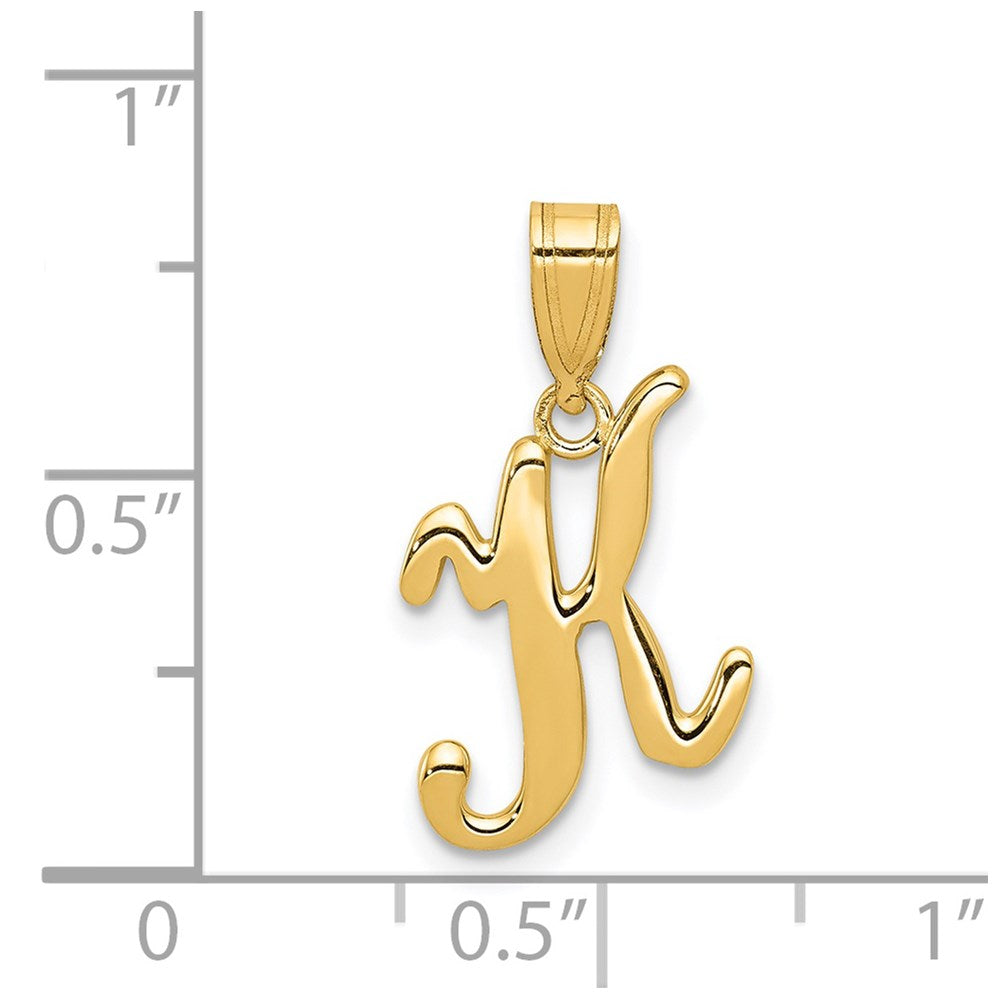 FJC Finejewelers 14 kt Yellow Gold Script Letter K Initial Charm