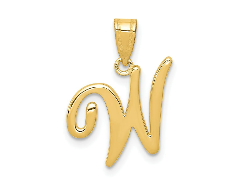 FJC Finejewelers 14 kt Yellow Gold Script Letter W Initial Charm
