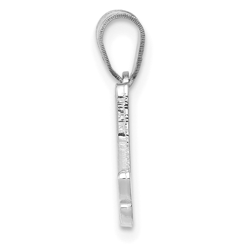 FJC Finejewelers 14 kt White Gold  Script Letter A Initial Charm 13 mm x 12 mm