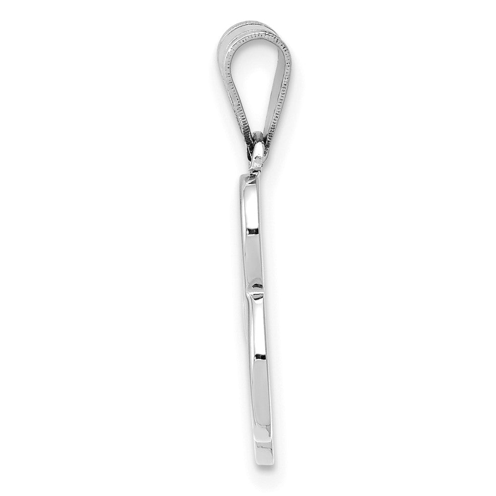 FJC Finejewelers 14 kt White Gold  Script Letter B Initial Charm 15 mm x 11 mm