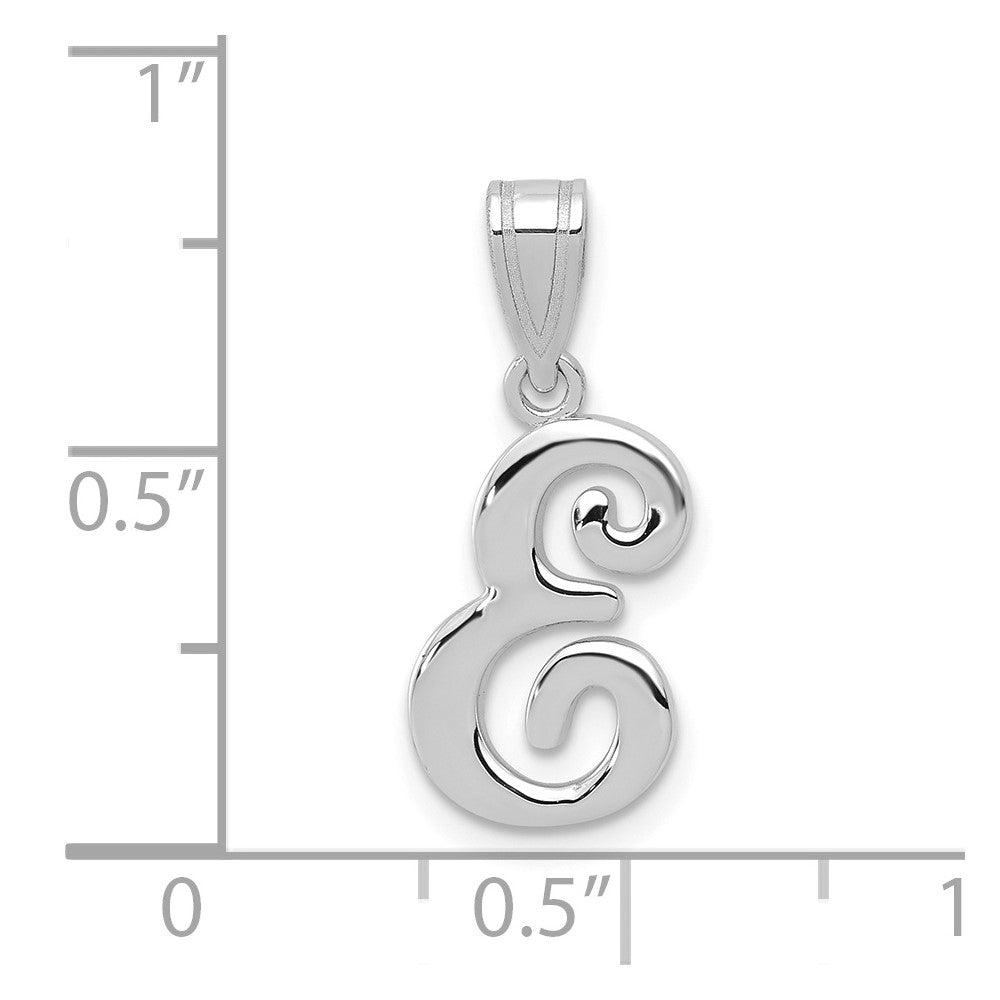 FJC Finejewelers 14 kt White Gold  Script Letter E Initial Charm