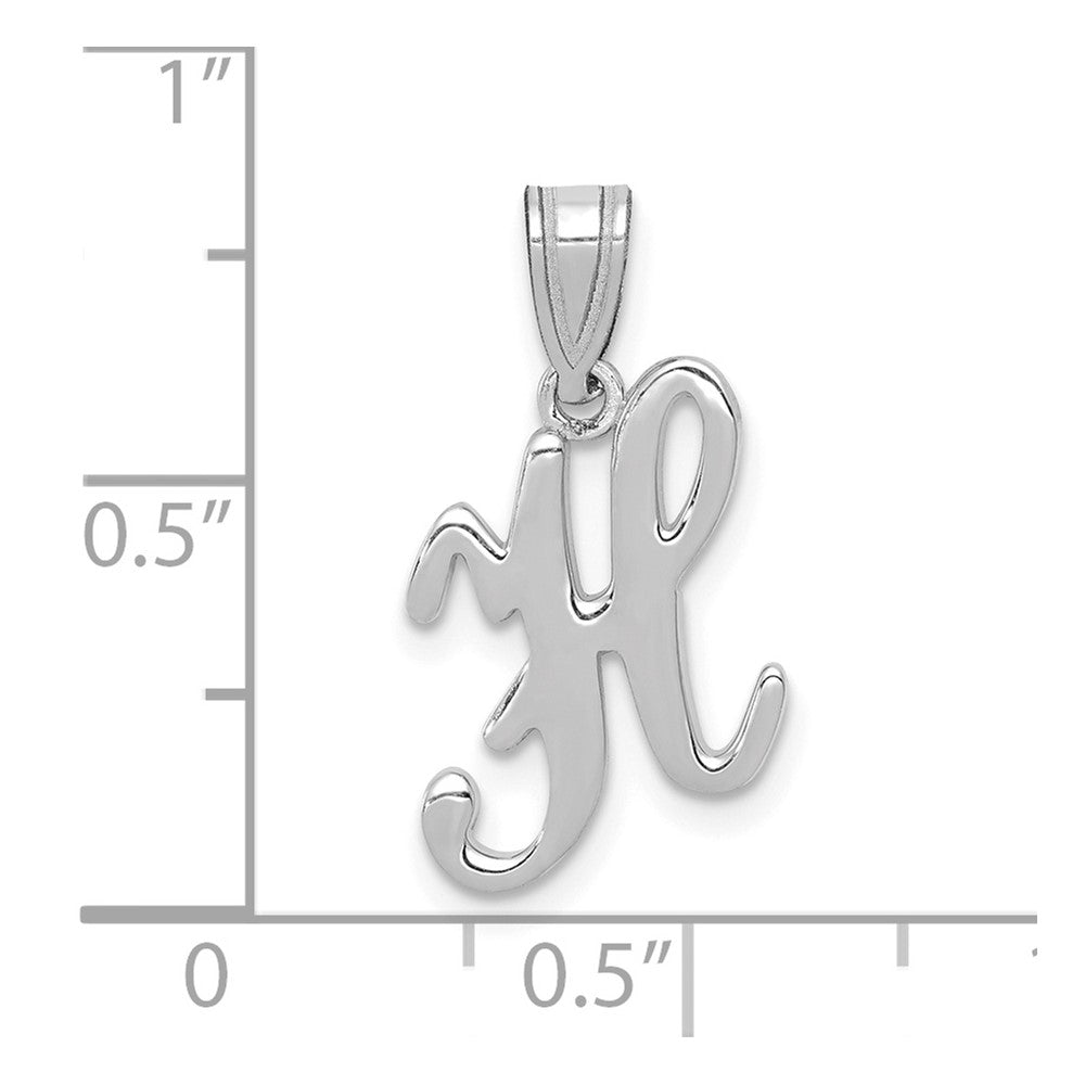 FJC Finejewelers 14 kt White Gold  Script Letter H Initial Charm