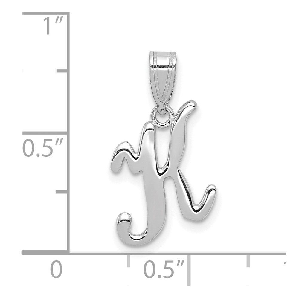 FJC Finejewelers 14 kt White Gold  Script Letter K Initial Charm