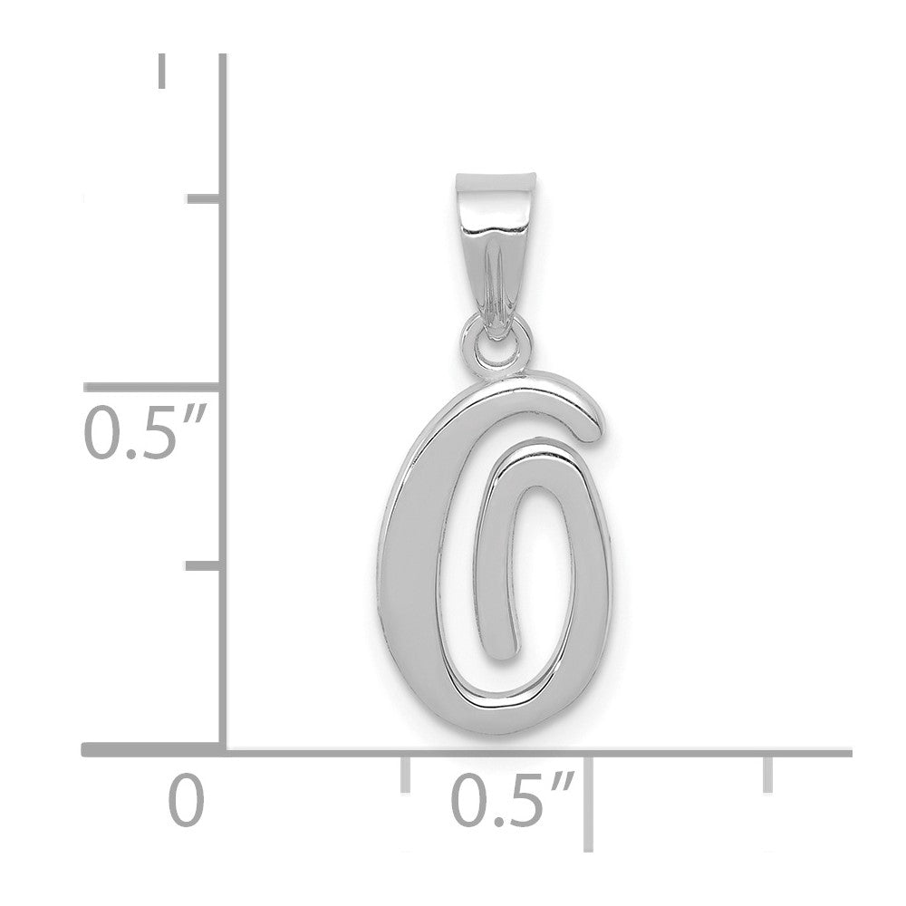 FJC Finejewelers 14 kt White Gold  Script Letter O Initial Charm
