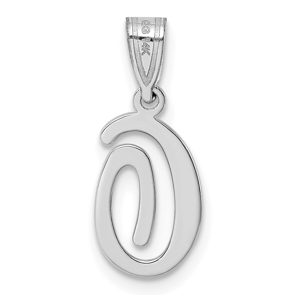 FJC Finejewelers 14 kt White Gold  Script Letter O Initial Charm