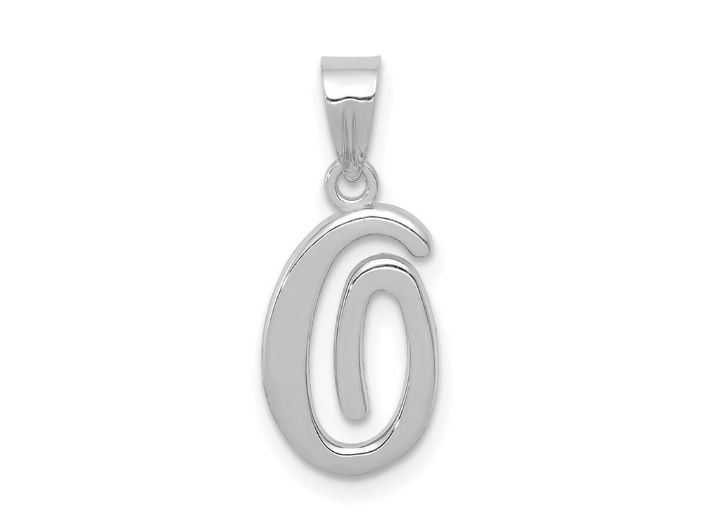 FJC Finejewelers 14 kt White Gold  Script Letter O Initial Charm