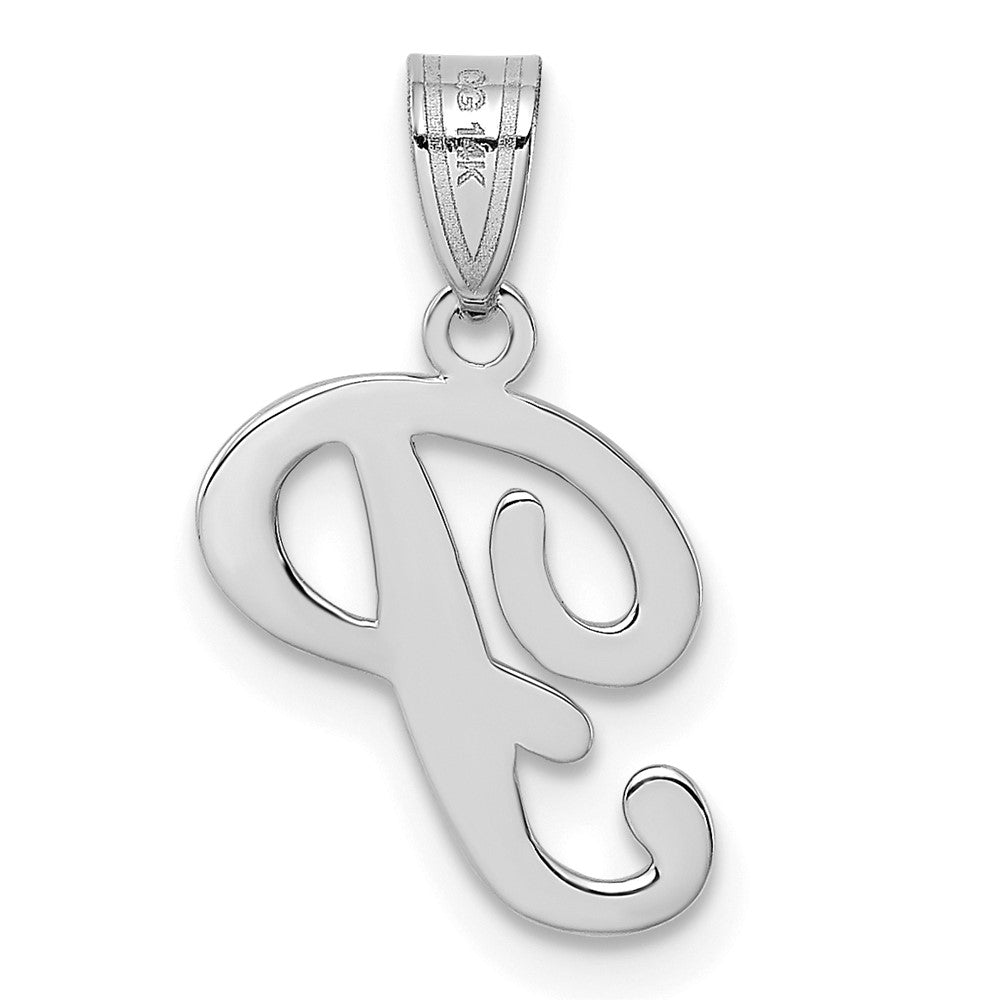FJC Finejewelers 14 kt White Gold  Script Letter P Initial Charm