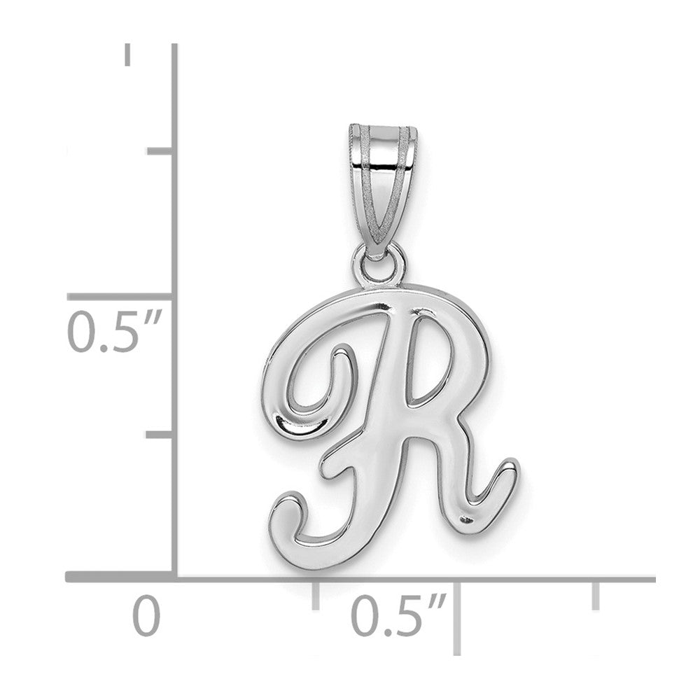 FJC Finejewelers 14 kt White Gold  Script Letter R Initial Charm