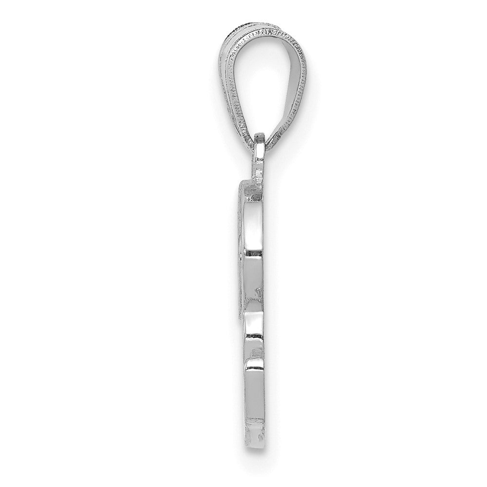 FJC Finejewelers 14 kt White Gold  Script Letter R Initial Charm