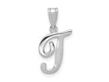 FJC Finejewelers 14 kt White Gold  Script Letter T Initial Charm