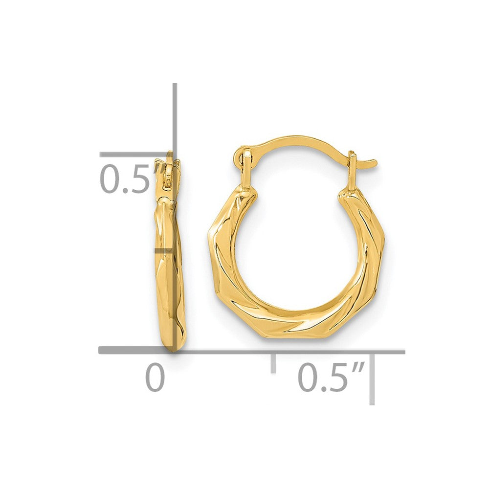 FJC Finejewelers 14 kt Yellow Gold Polished Twist Hoop Earrings 12 x 11 mm