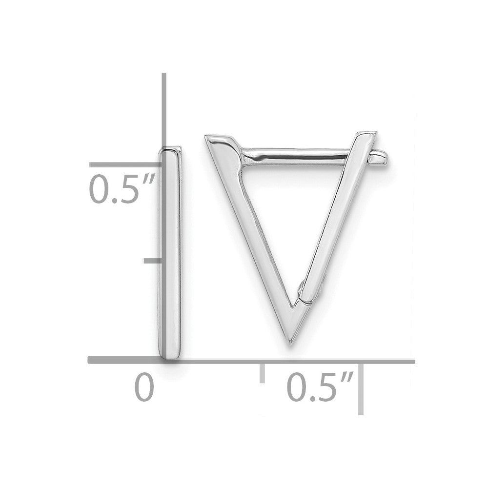 FJC Finejewelers 14 kt White Gold Drop and Dangle Polished Triangle Hoop Earrings 15 mm x 11 mm